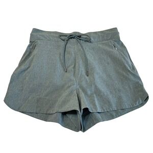 Freely‎ Running Shorts Zipper Pockets Drawstring Waist Womens S Green Activewear